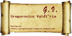 Gregorovics Valéria névjegykártya